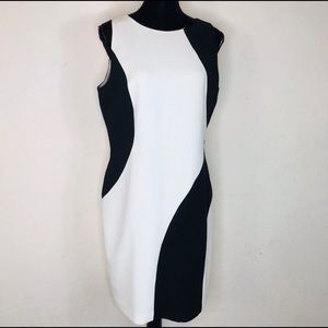 🌺 Ann Taylor NWT*White/Black Color Block Dress